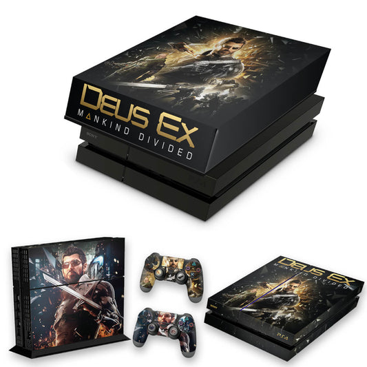 KIT Capa Anti Poeira e Skin Anti-Rage PS4 Fat - Deus Ex: Mankind Divided