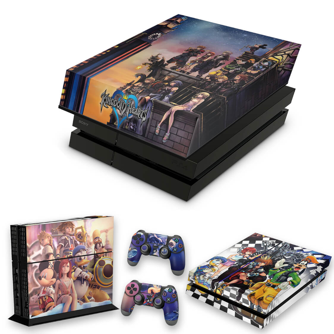 KIT Capa Anti Poeira e Skin Anti-Rage PS4 Fat - Kingdom Hearts