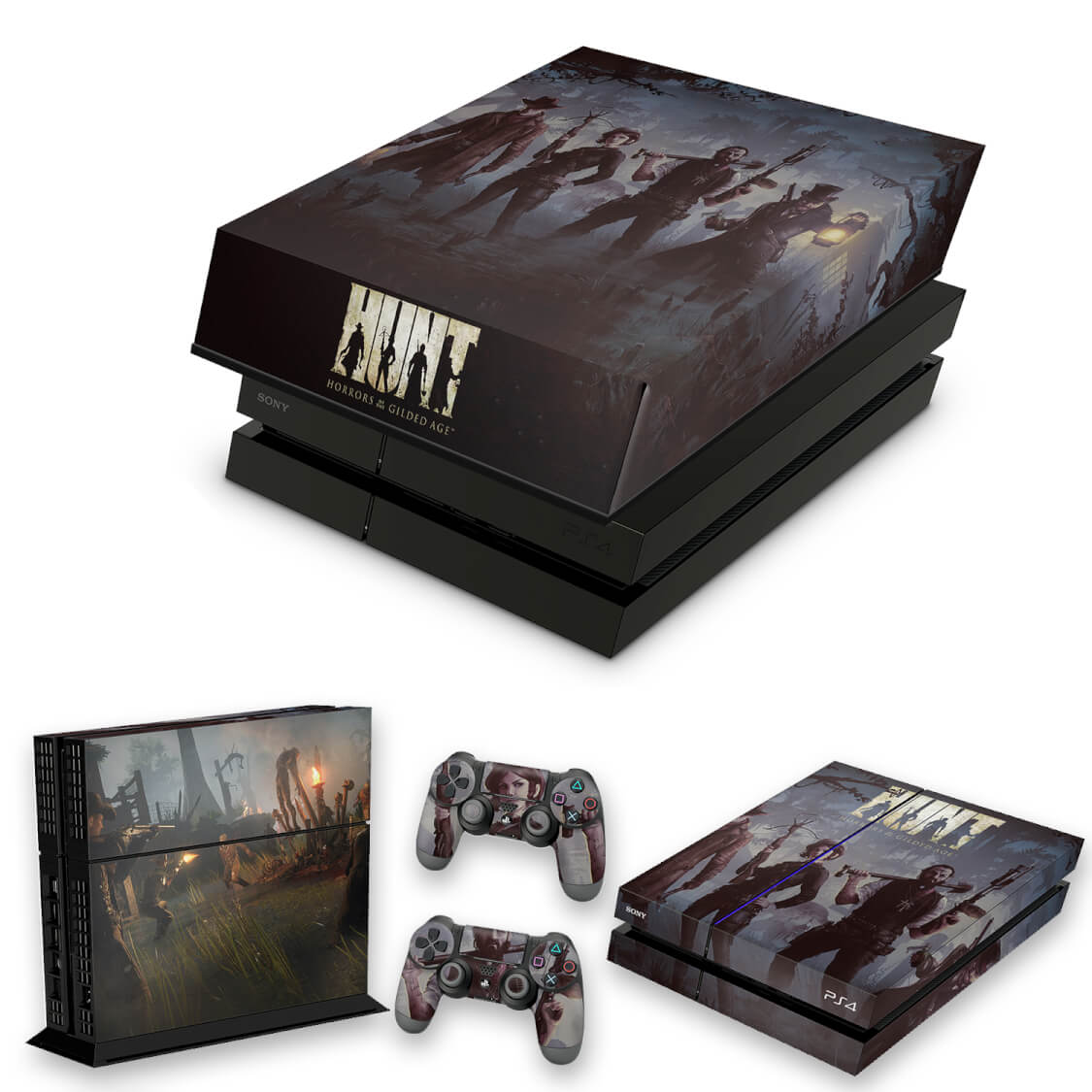 KIT Capa Anti Poeira e Skin Anti-Rage PS4 Fat - Hunt: Horrors Of The Gilded Age