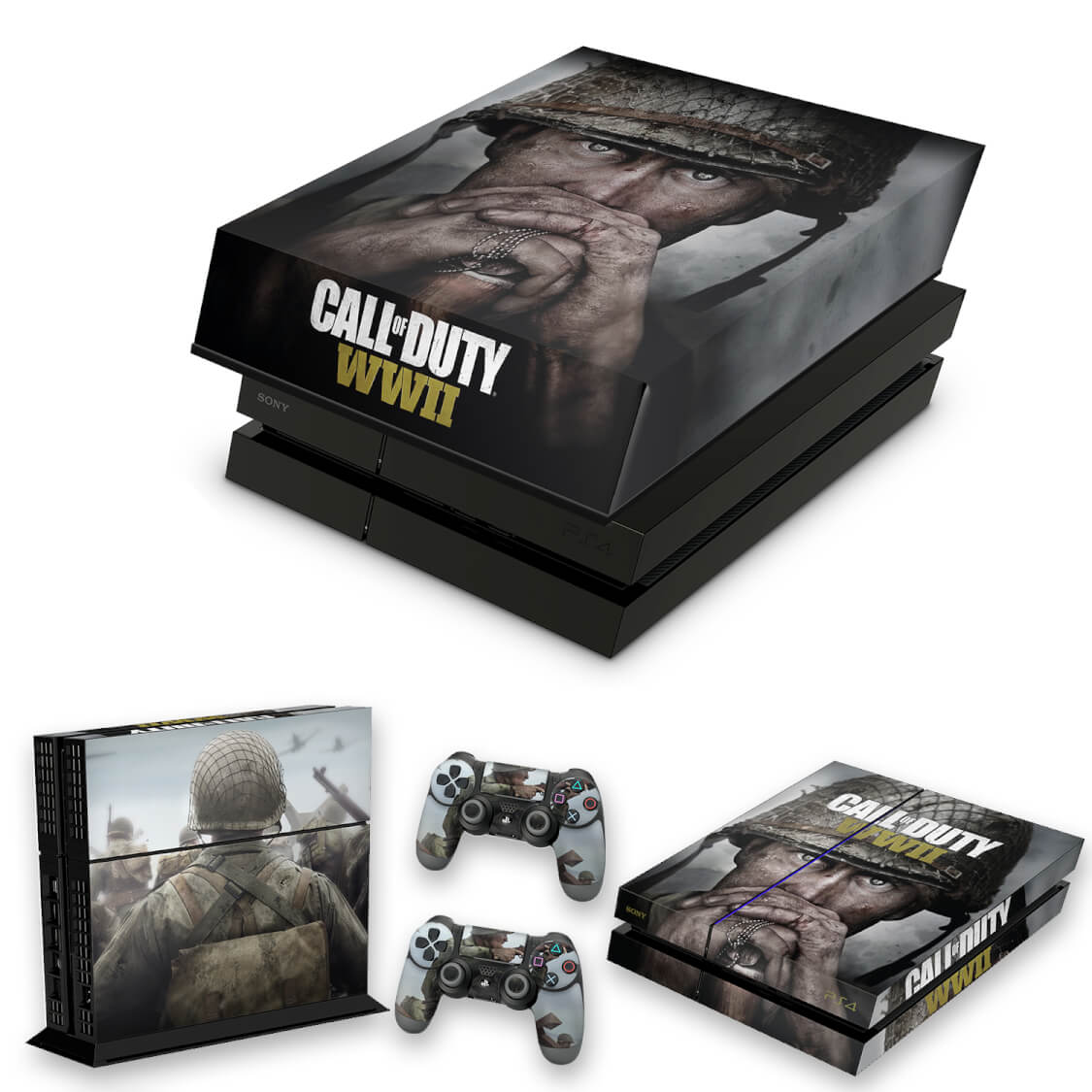 KIT Capa Anti Poeira e Skin Anti-Rage PS4 Fat - Call Of Duty Ww2