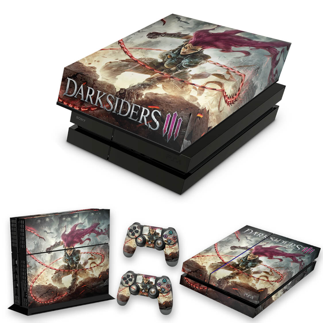 KIT Capa Anti Poeira e Skin Anti-Rage PS4 Fat - Darksiders 3