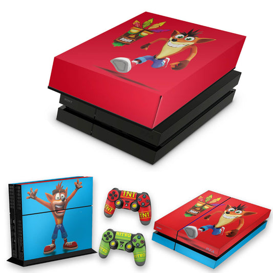 KIT Capa Anti Poeira e Skin Anti-Rage PS4 Fat - Crash Bandicoot