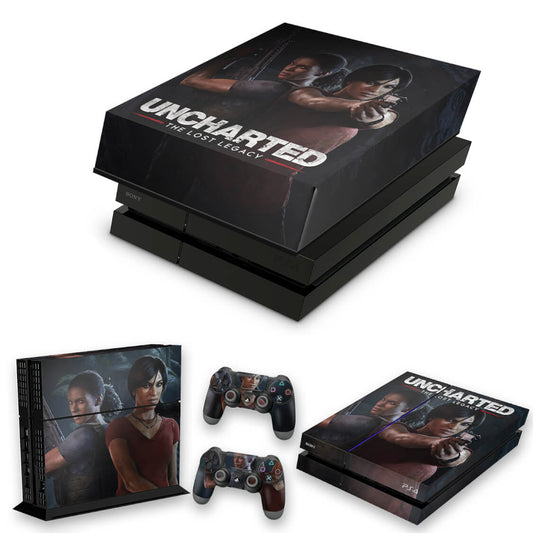 KIT Capa Anti Poeira e Skin Anti-Rage PS4 Fat - Uncharted Lost Legacy