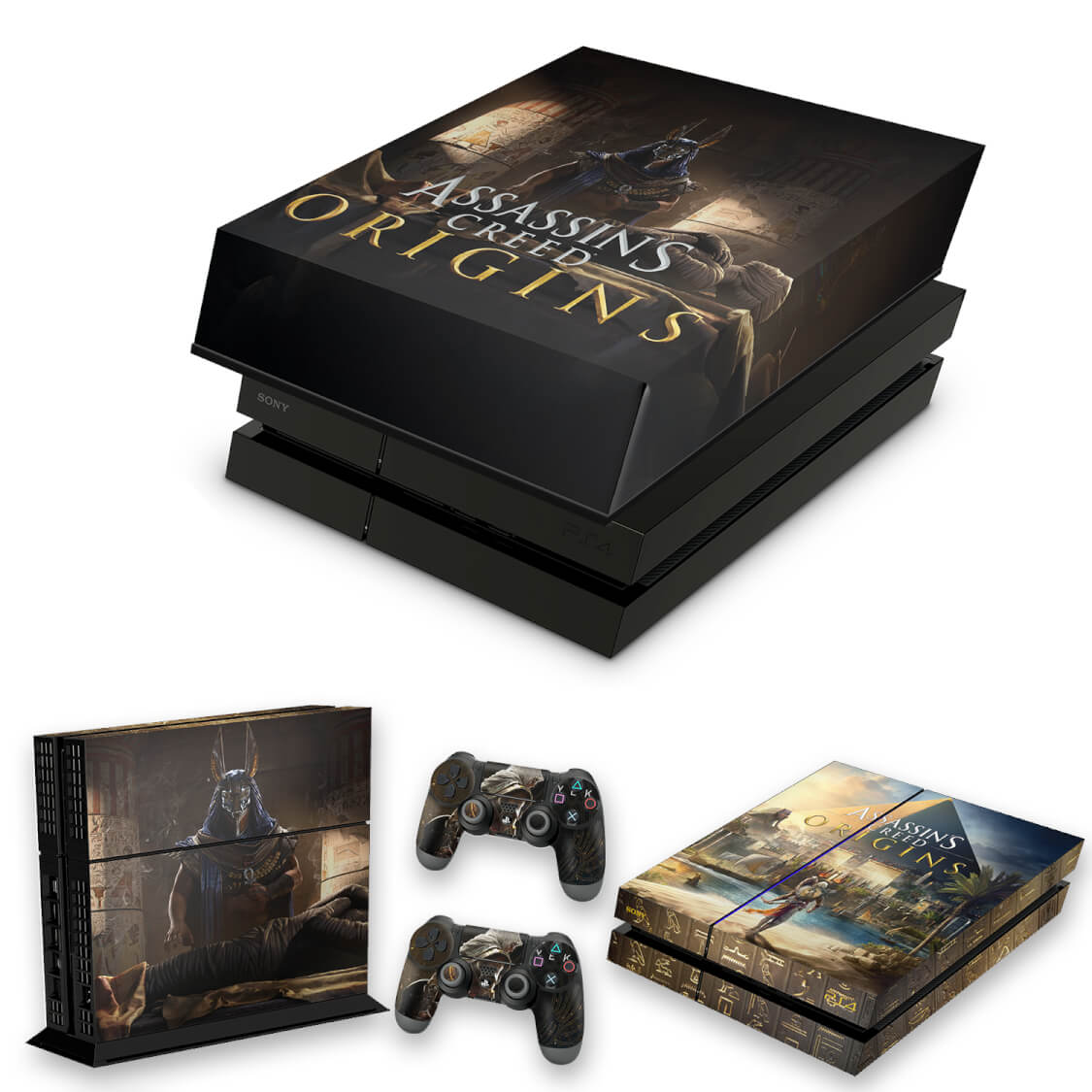 KIT Capa Anti Poeira e Skin Anti-Rage PS4 Fat - Assassins Creed Origins
