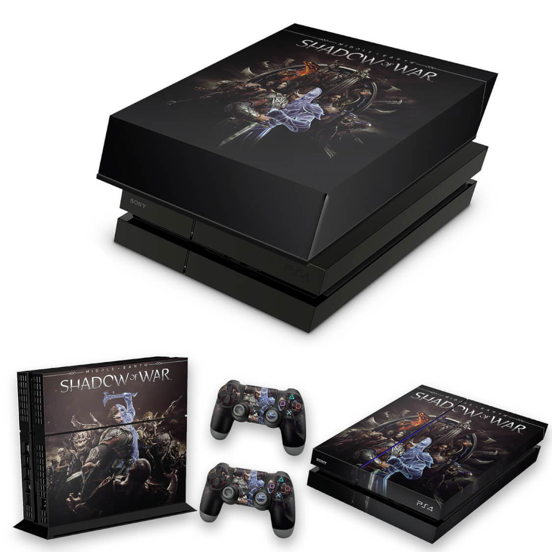 KIT Capa Anti Poeira e Skin Anti-Rage PS4 Fat - Shadow Of War