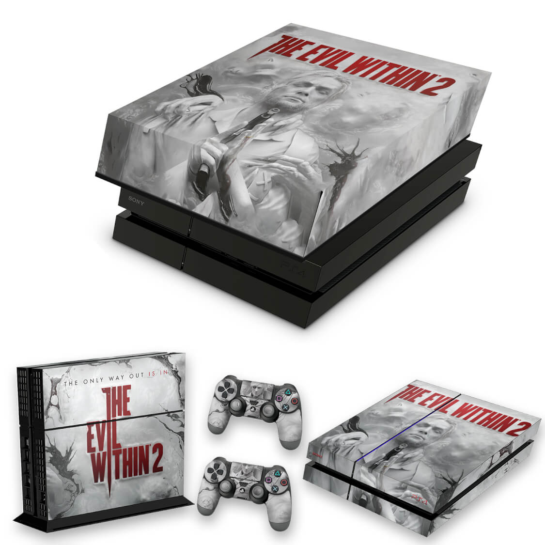 KIT Capa Anti Poeira e Skin Anti-Rage PS4 Fat - The Evil Within 2