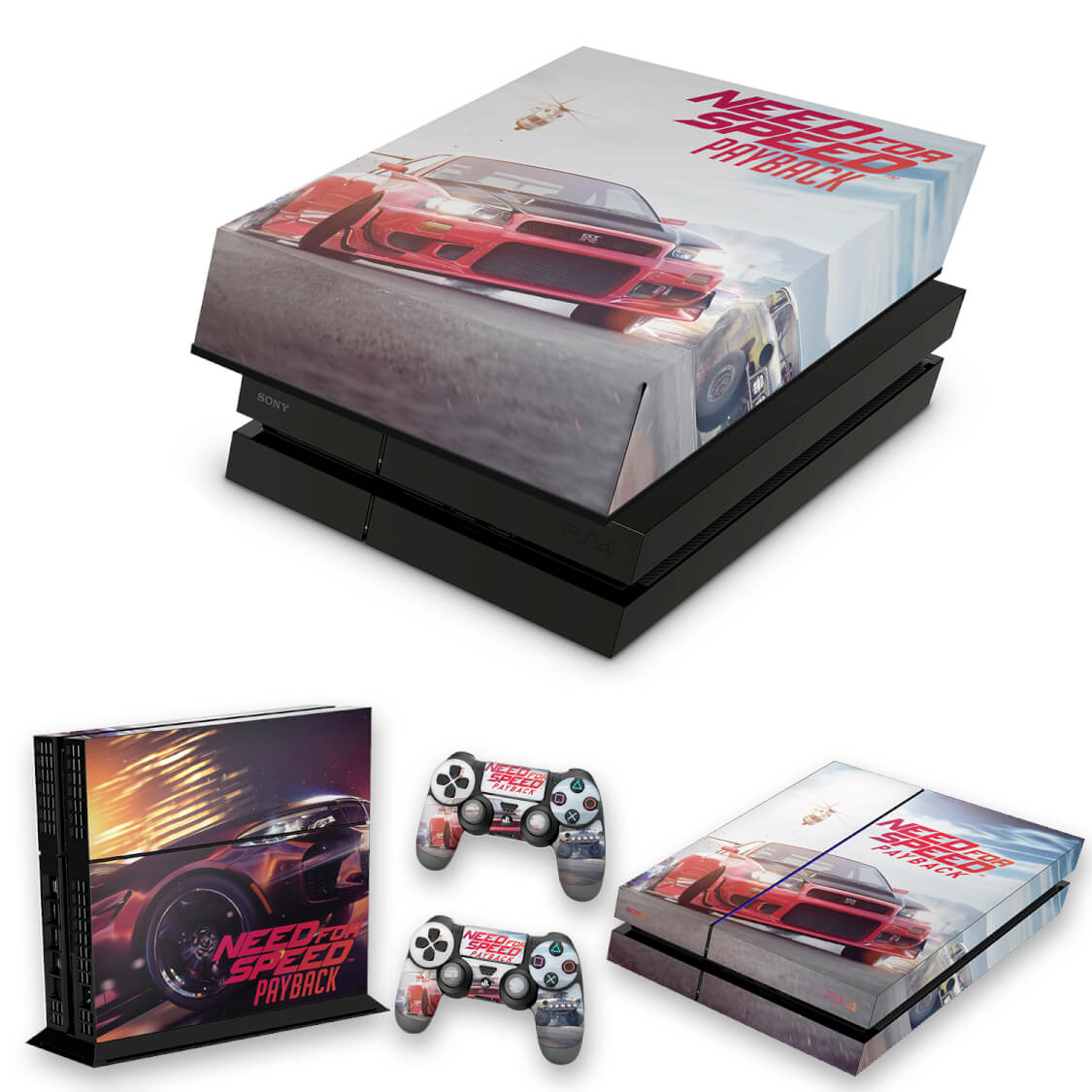 KIT Capa Anti Poeira e Skin Anti-Rage PS4 Fat - Need For Speed Payback