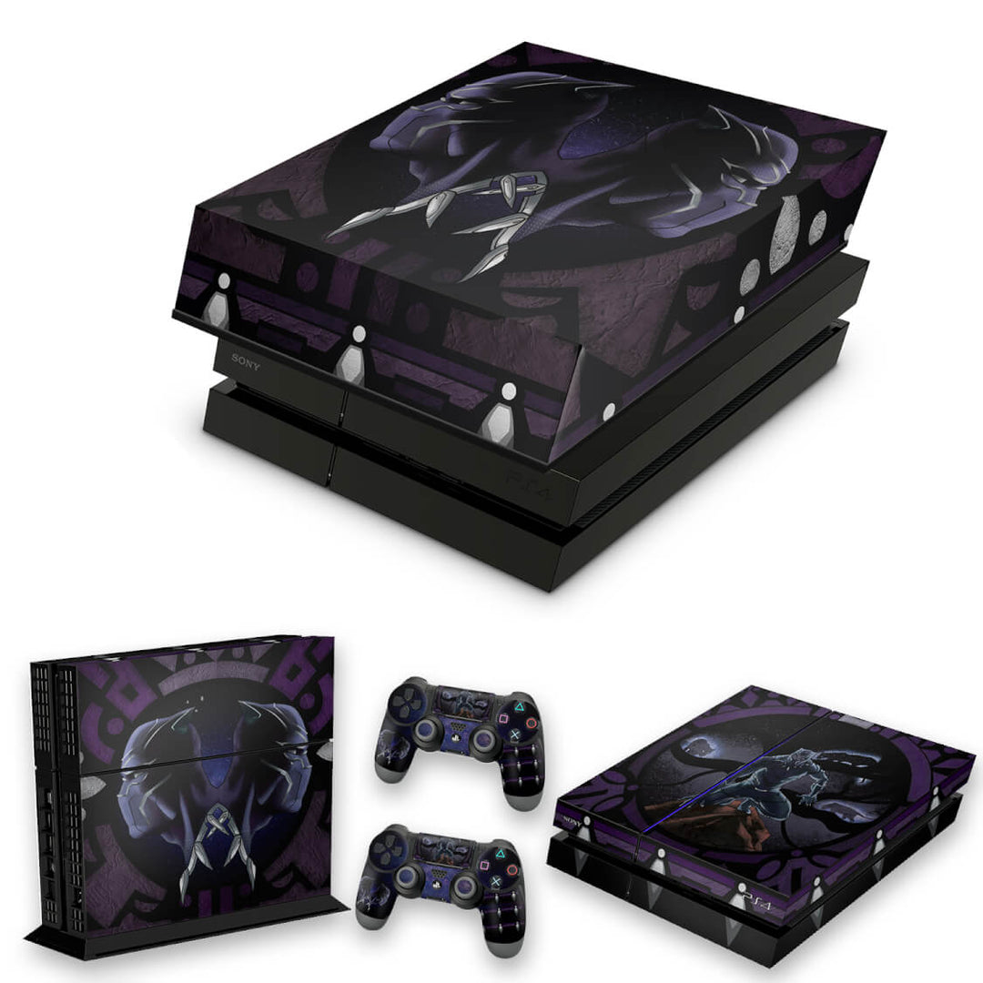 KIT Capa Anti Poeira e Skin Anti-Rage PS4 Fat - Pantera Negra - Pop Arte Skins
