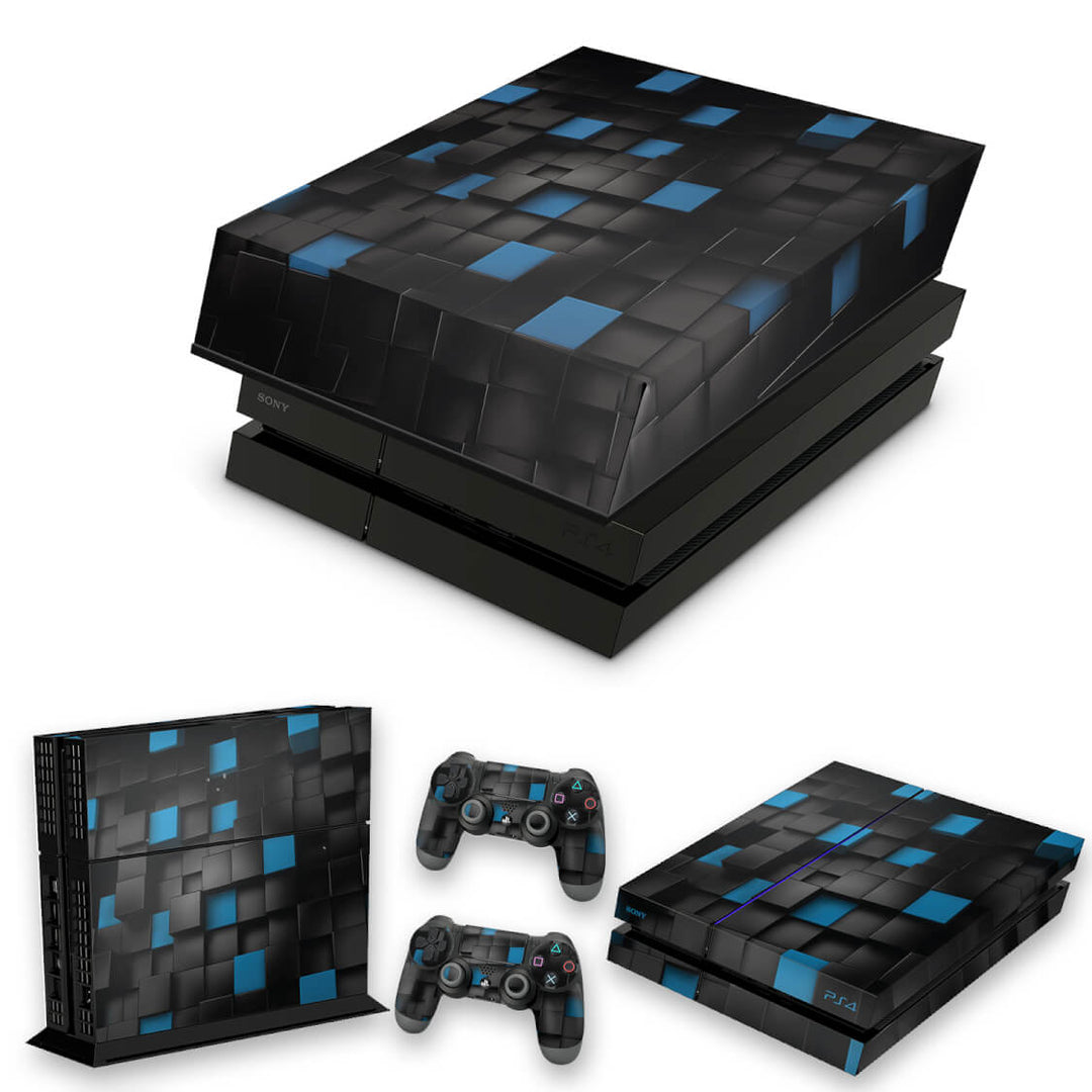 KIT Capa Anti Poeira e Skin Anti-Rage PS4 Fat - Cubos - Pop Arte Skins