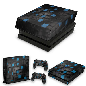KIT Capa Anti Poeira e Skin Anti-Rage PS4 Fat - Cubos - Pop Arte Skins