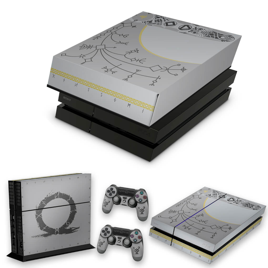 KIT Capa Anti Poeira e Skin Anti-Rage PS4 Fat - God Of War Limited Edition