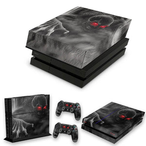 KIT Capa Anti Poeira e Skin Anti-Rage PS4 Fat - Caveira Skull - Pop Arte Skins