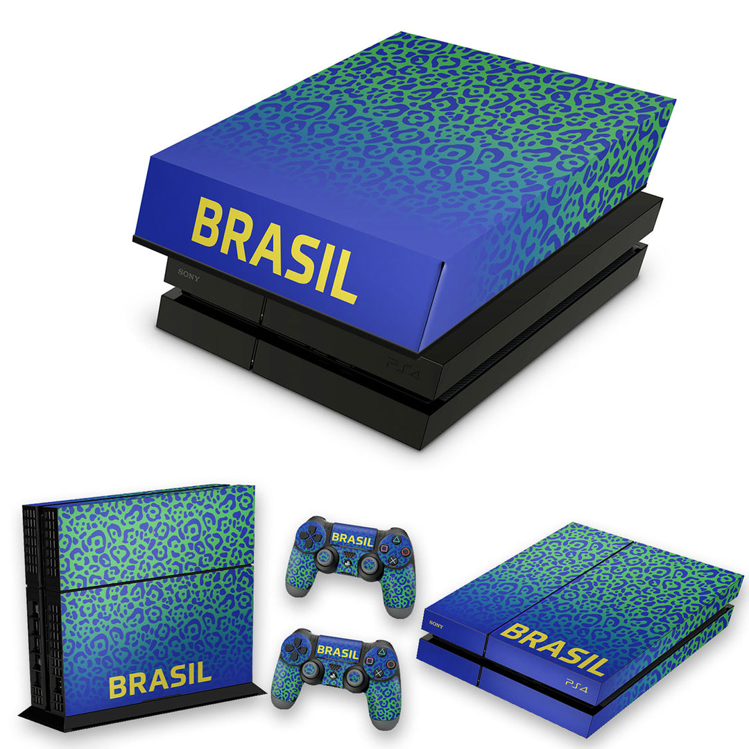 KIT Capa Anti Poeira e Skin Anti-Rage PS4 Fat - Brasil - Pop Arte Skins