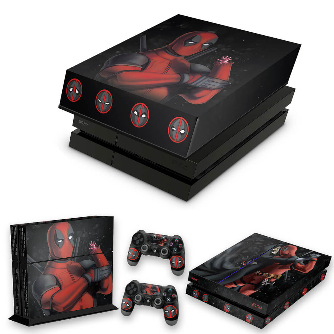 KIT Capa Anti Poeira e Skin Anti-Rage PS4 Fat - Deadpool 2