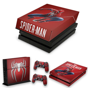 KIT Capa Anti Poeira e Skin Anti-Rage PS4 Fat - Homem Aranha Spider-Man - Pop Arte Skins