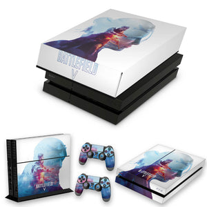KIT Capa Anti Poeira e Skin Anti-Rage PS4 Fat - Battlefield V - Pop Arte Skins