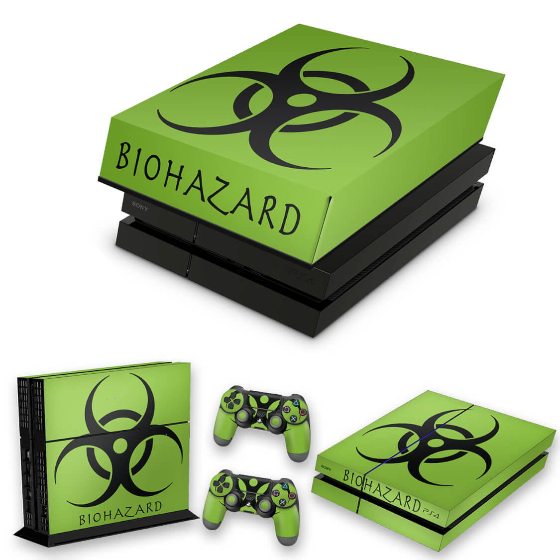 KIT Capa Anti Poeira e Skin Anti-Rage PS4 Fat - Biohazard Radioativo