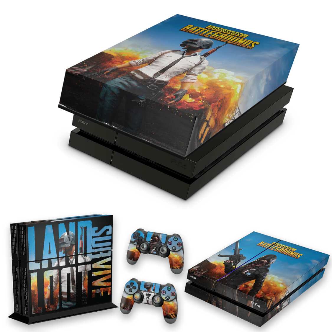 KIT Capa Anti Poeira e Skin Anti-Rage PS4 Fat - Players Unknown Battlegrounds Pubg