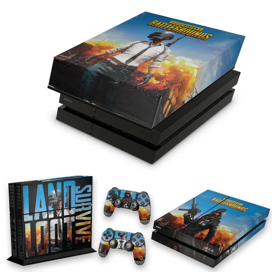 KIT Capa Anti Poeira e Skin Anti-Rage PS4 Fat - Players Unknown Battlegrounds Pubg