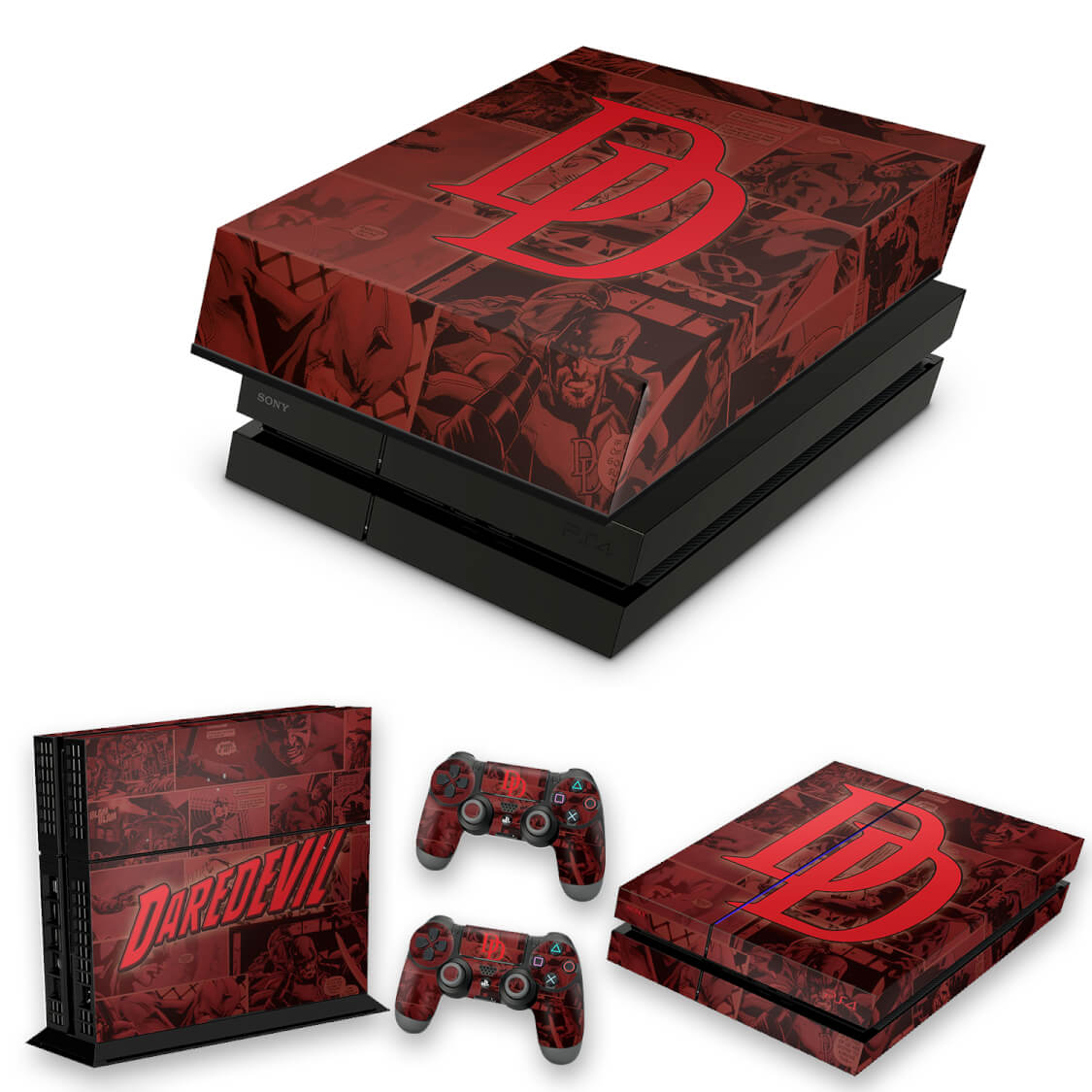 KIT PS4 Fat Skin Anti-Rage e Capa Anti Poeira - Daredevil Demolidor Comics