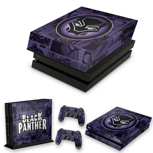 KIT PS4 Fat Skin Anti-Rage e Capa Anti Poeira - Pantera Negra Comics