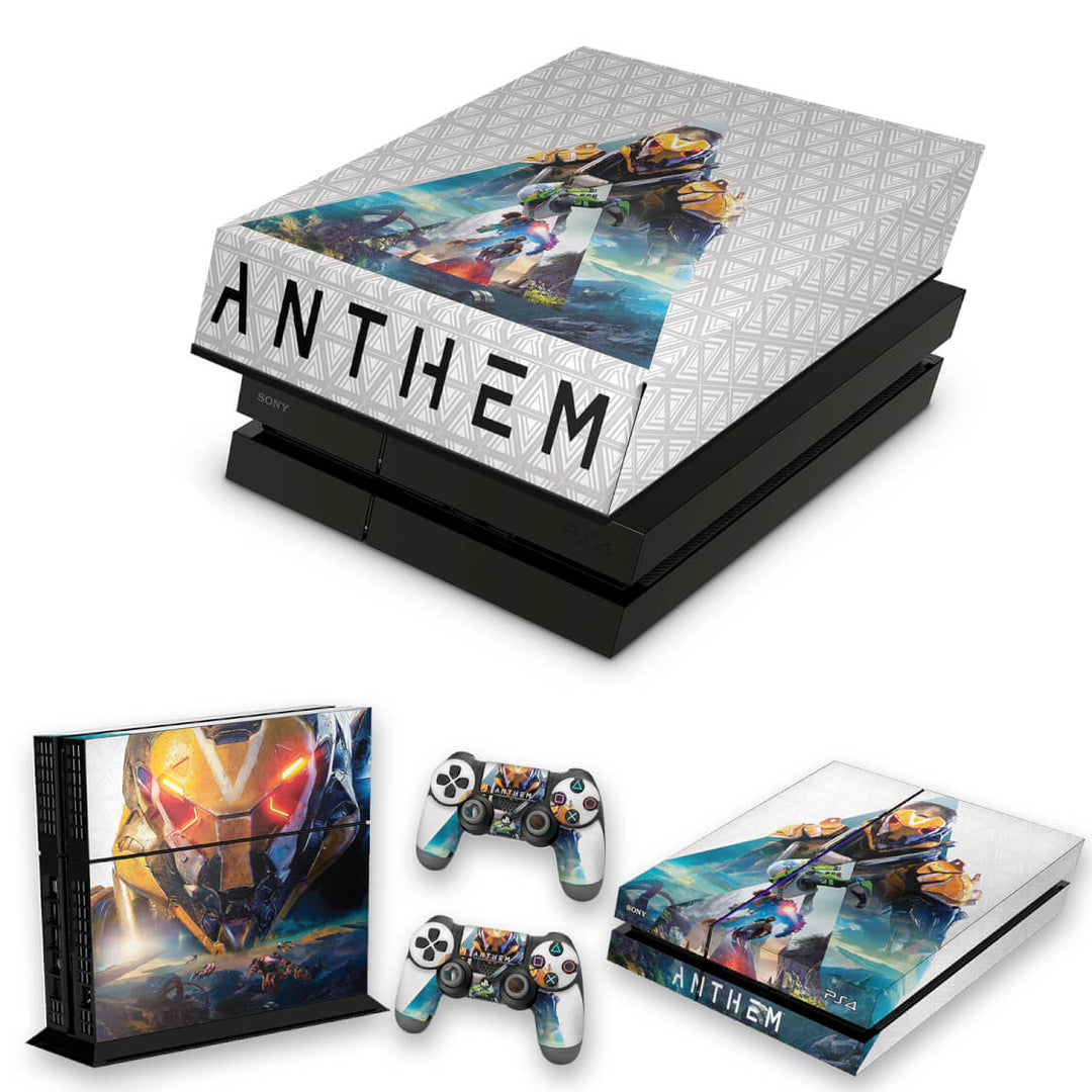 KIT Capa Anti Poeira e Skin Anti-Rage PS4 Fat - Anthem - Pop Arte Skins
