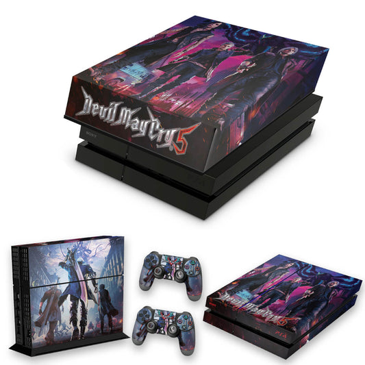 KIT PS4 Fat Skin Anti-Rage e Capa Anti Poeira - Devil May Cry 5
