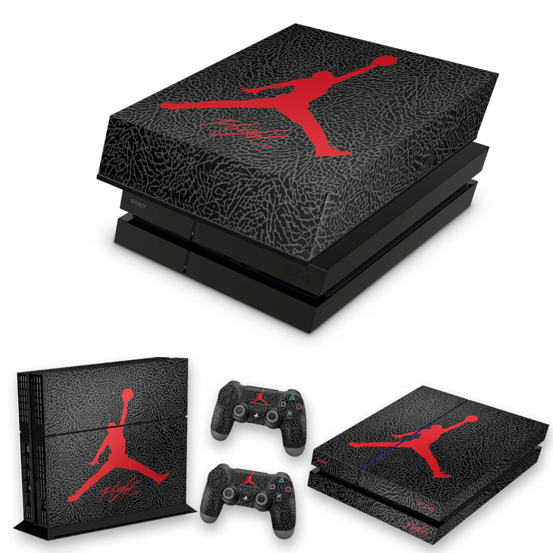 KIT PS4 Fat Skin Anti-Rage e Capa Anti Poeira - Air Jordan Flight