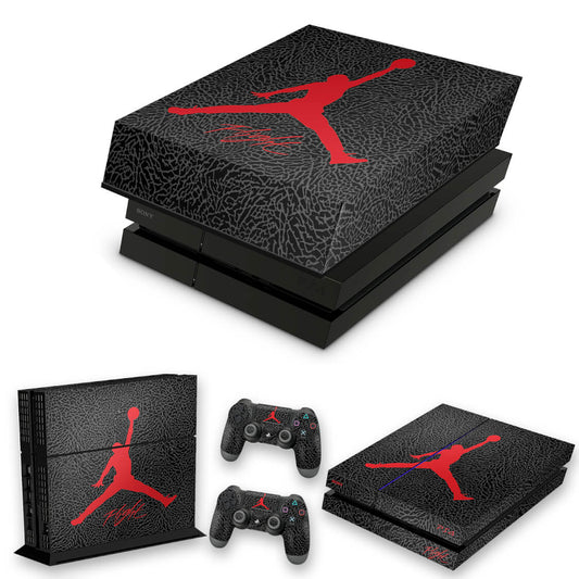 KIT PS4 Fat Skin Anti-Rage e Capa Anti Poeira - Air Jordan Flight