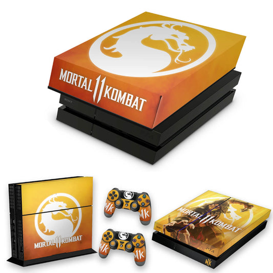 KIT PS4 Fat Skin Anti-Rage e Capa Anti Poeira - Mortal Kombat 11