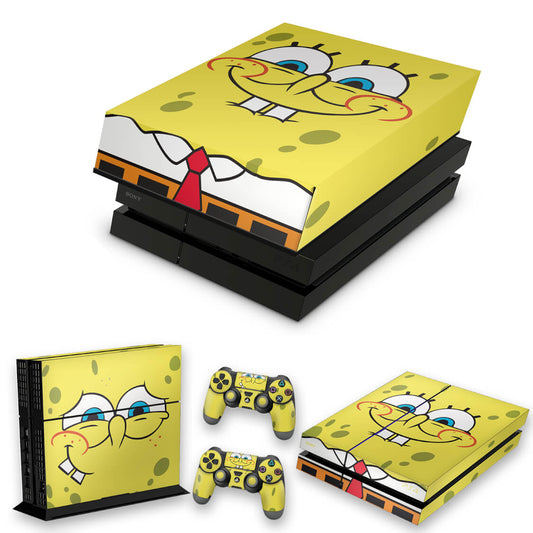 KIT PS4 Fat Skin Anti-Rage e Capa Anti Poeira - Bob Esponja