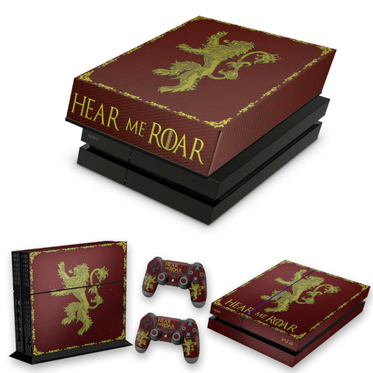 KIT PS4 Fat Skin Anti-Rage e Capa Anti Poeira - Game Of Thrones Lannister