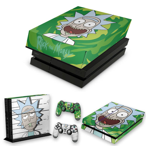 KIT Capa Anti Poeira e Skin Anti-Rage PS4 Fat - Rick Rick And Morty
