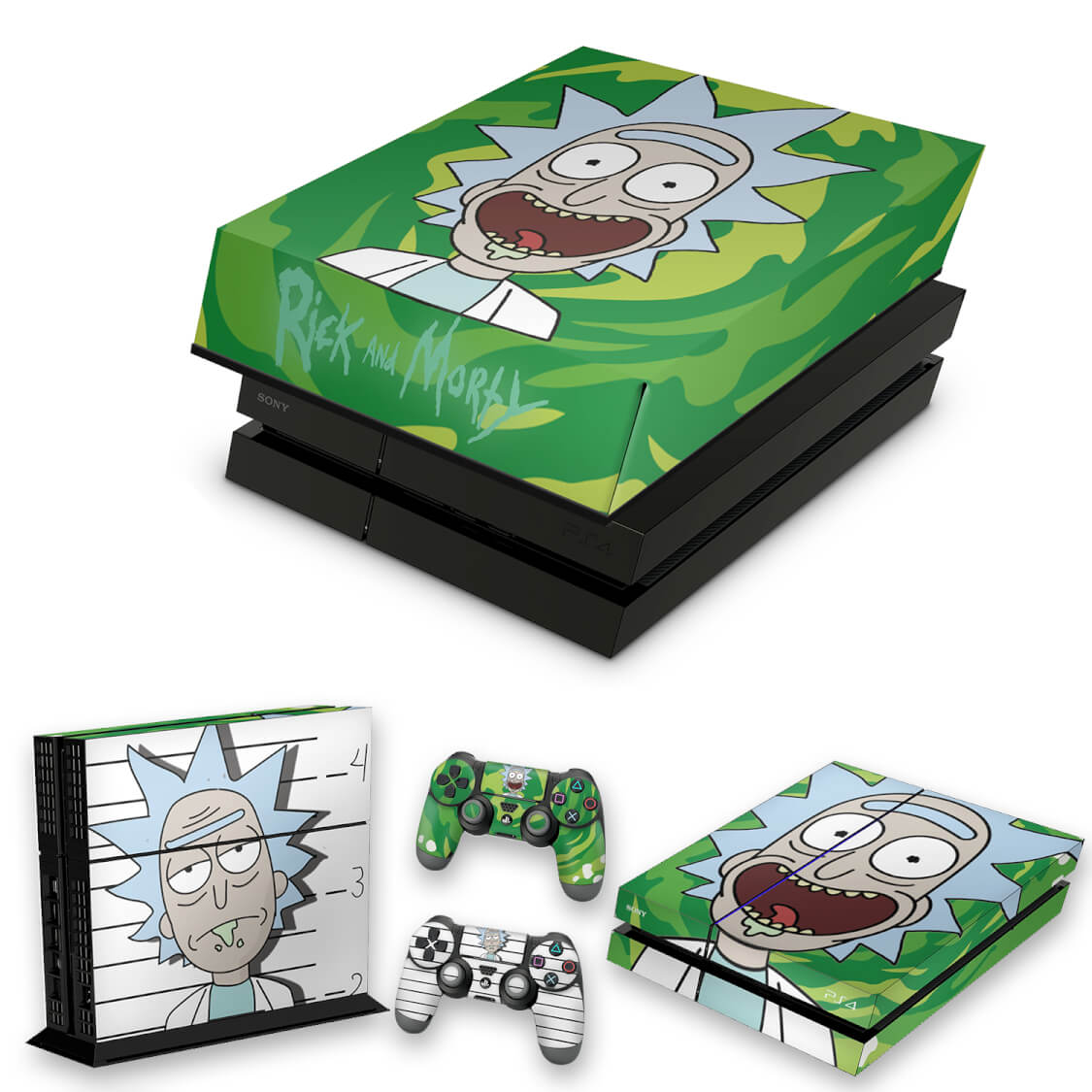 KIT Capa Anti Poeira e Skin Anti-Rage PS4 Fat - Rick Rick And Morty