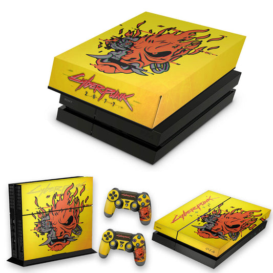 KIT PS4 Fat Skin Anti-Rage e Capa Anti Poeira - Cyberpunk 2077