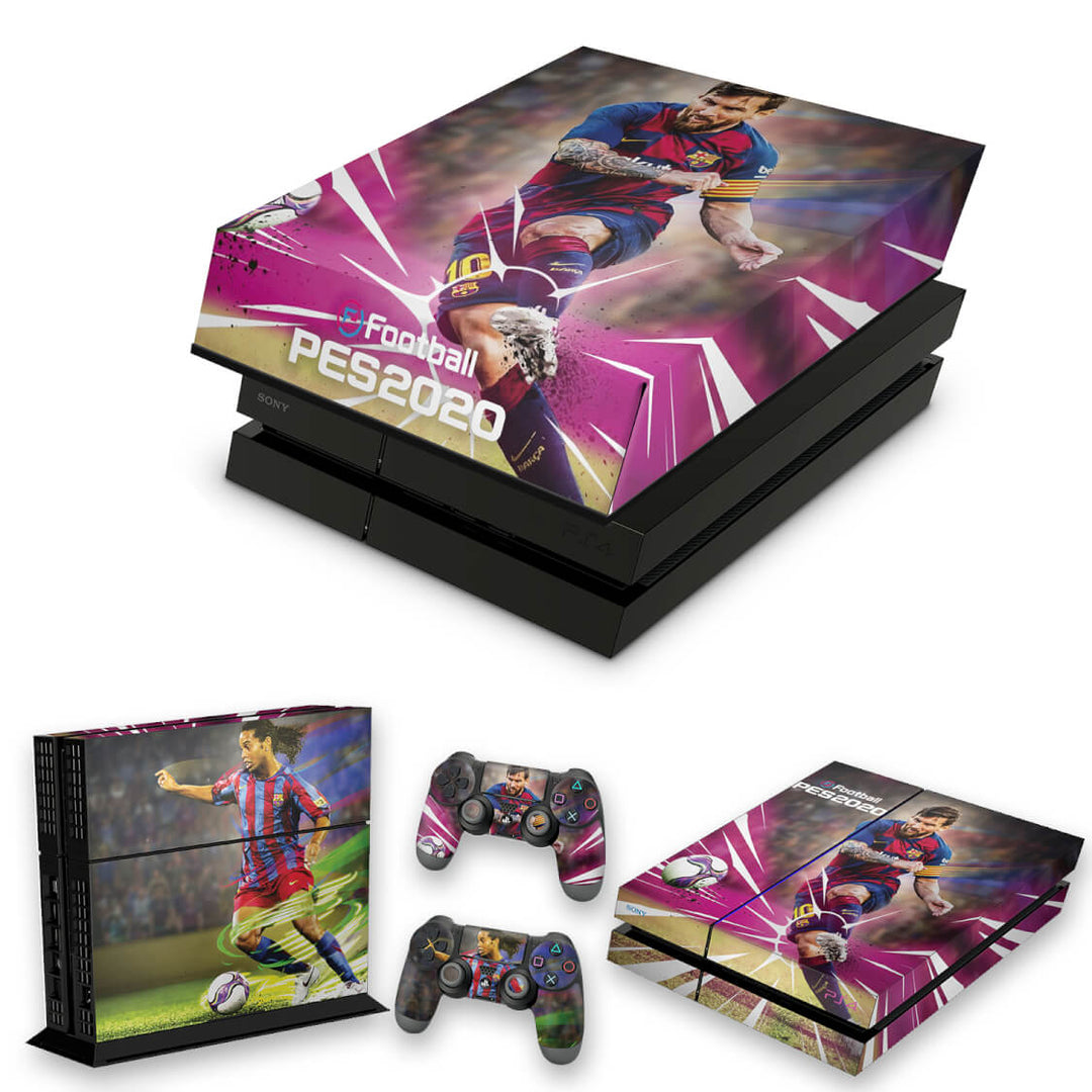KIT Capa Anti Poeira e Skin Anti-Rage PS4 Fat - Pes 2020 - Pop Arte Skins
