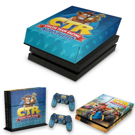 KIT PS4 Fat Skin Anti-Rage e Capa Anti Poeira - Crash Team Racing Ctr