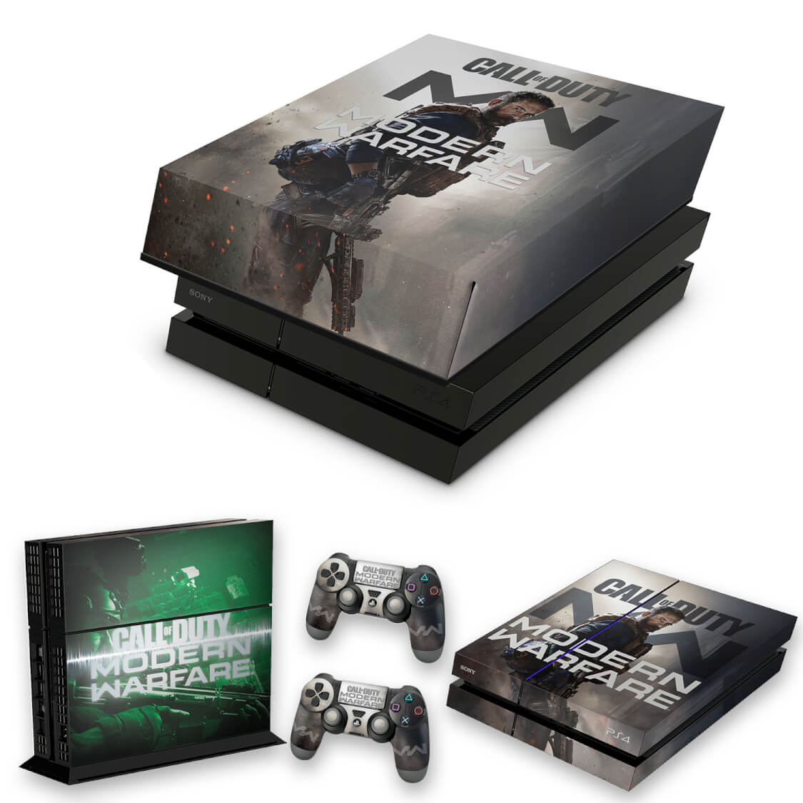 KIT PS4 Fat Skin Anti-Rage e Capa Anti Poeira - Call Of Duty Modern Warfare
