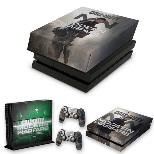 KIT PS4 Fat Skin Anti-Rage e Capa Anti Poeira - Call Of Duty Modern Warfare