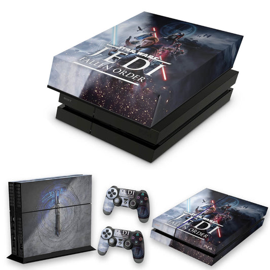 KIT PS4 Fat Skin Anti-Rage e Capa Anti Poeira - Star Wars Jedi Fallen Order
