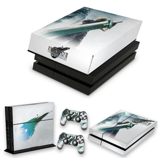 KIT PS4 Fat Skin Anti-Rage e Capa Anti Poeira - Final Fantasy 7 Remake