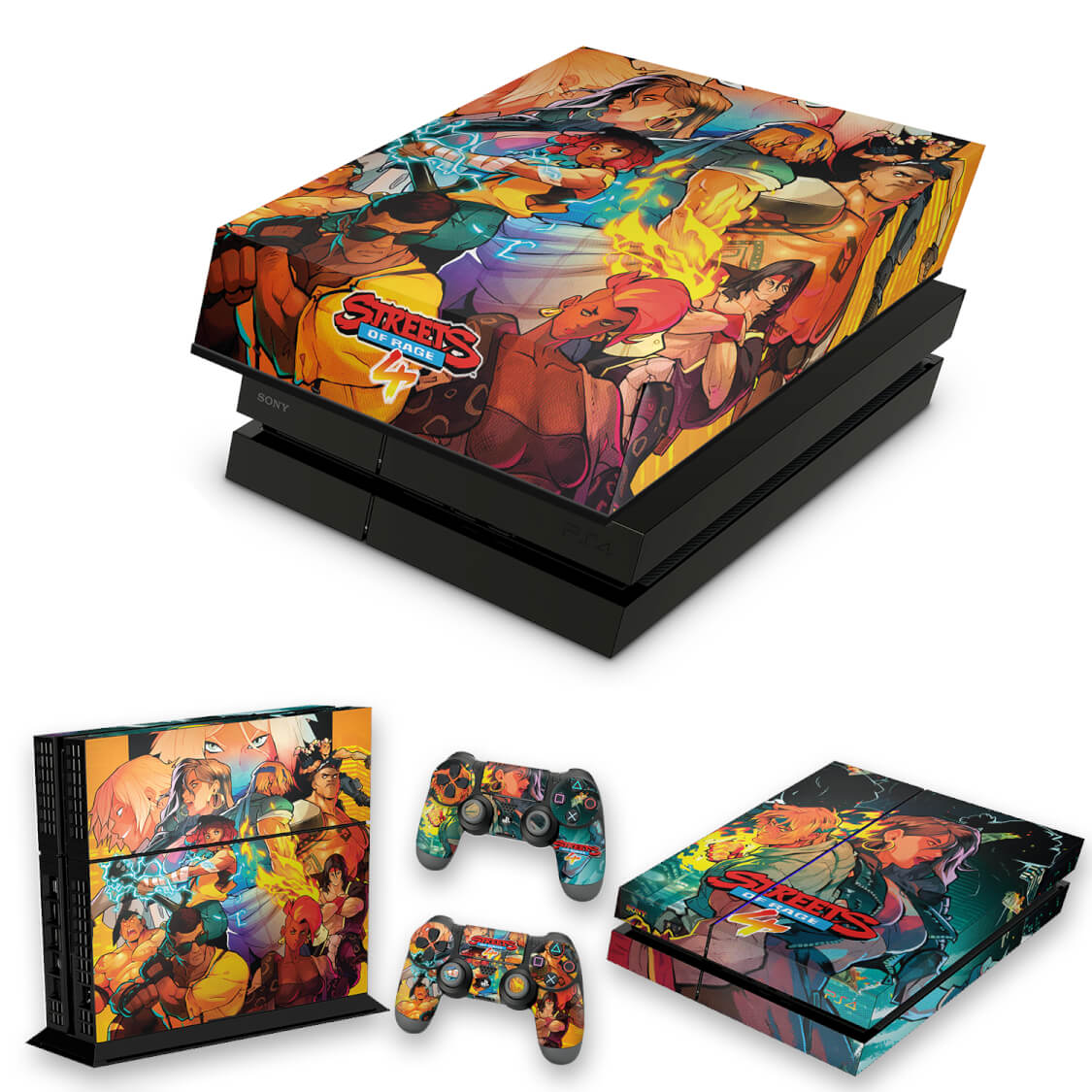 KIT Capa Anti Poeira e Skin Anti-Rage PS4 Fat - Streets Of Rage 4