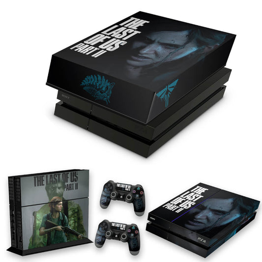 KIT PS4 Fat Skin Anti-Rage e Capa Anti Poeira - The Last Of Us Part 2 Ii B