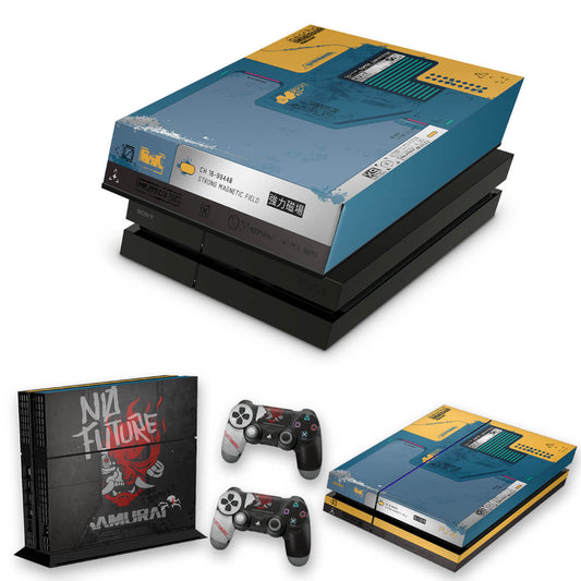 KIT PS4 Fat Skin Anti-Rage e Capa Anti Poeira - Cyberpunk 2077 Bundle