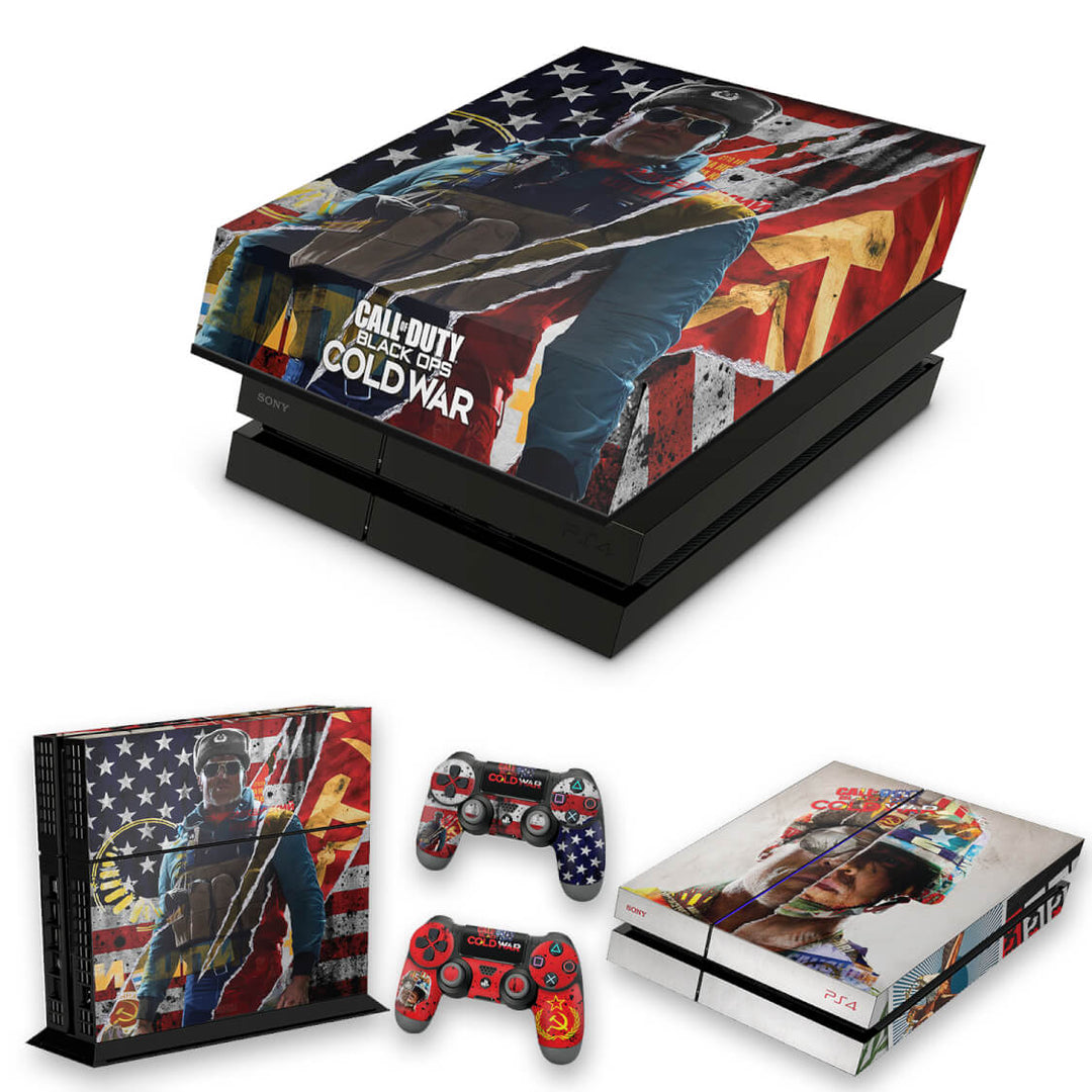 KIT Capa Anti Poeira e Skin Anti-Rage PS4 Fat - Call Of Duty Cold War - Pop Arte Skins