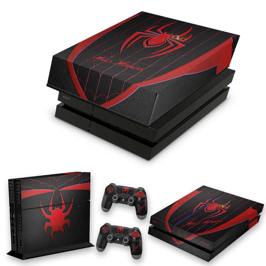 KIT PS4 Fat Skin Anti-Rage e Capa Anti Poeira - Spider-Man: Miles Morales