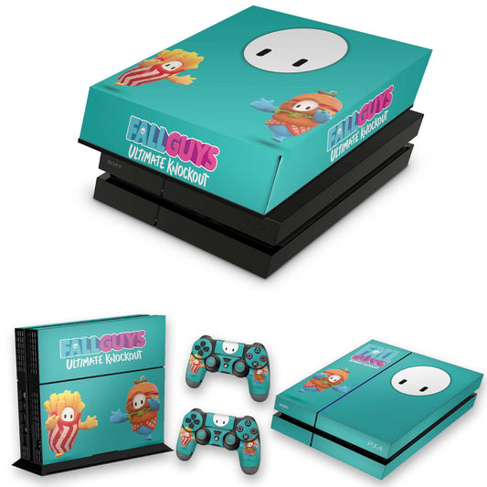 KIT PS4 Fat Skin Anti-Rage e Capa Anti Poeira - Fall Guys