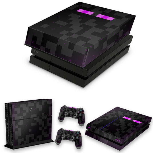 KIT PS4 Fat Skin Anti-Rage e Capa Anti Poeira - Minecraft Enderman