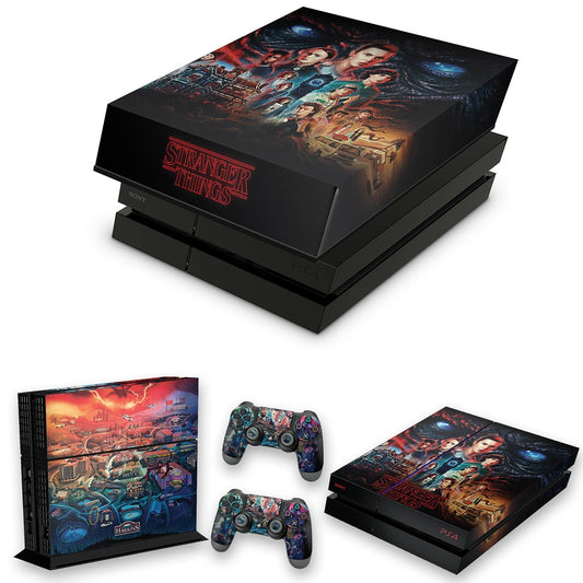 KIT PS4 Fat Skin Anti-Rage e Capa Anti Poeira - Stranger Things