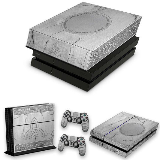 KIT PS4 Fat Skin Anti-Rage e Capa Anti Poeira - Mjolnir Thor Amor e Trovão